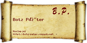 Botz Péter névjegykártya