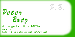 peter botz business card